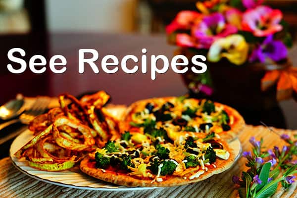 Broccoli Pizza and Onion Rings